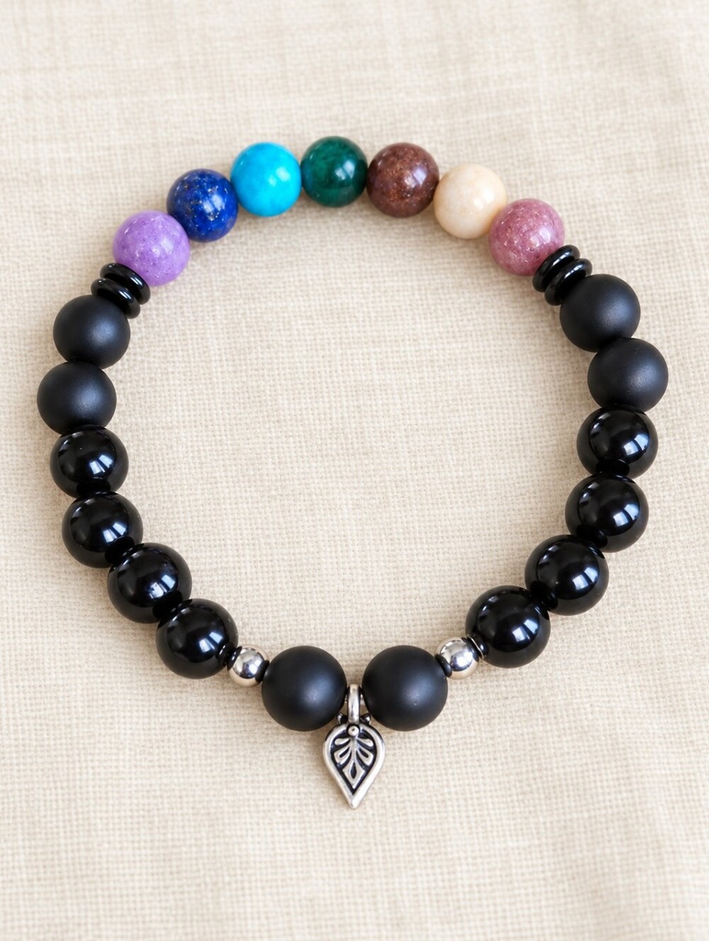 Chakra Beaded Stretch Bracelet - Handmade